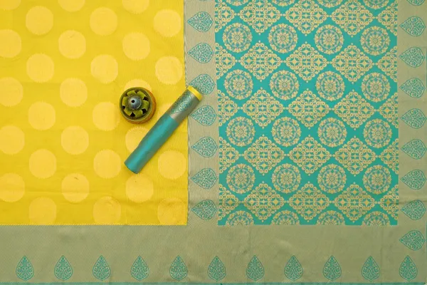 Yellow_Woven_Kanjivaram_Silk_Saree_with_Saree_Cover